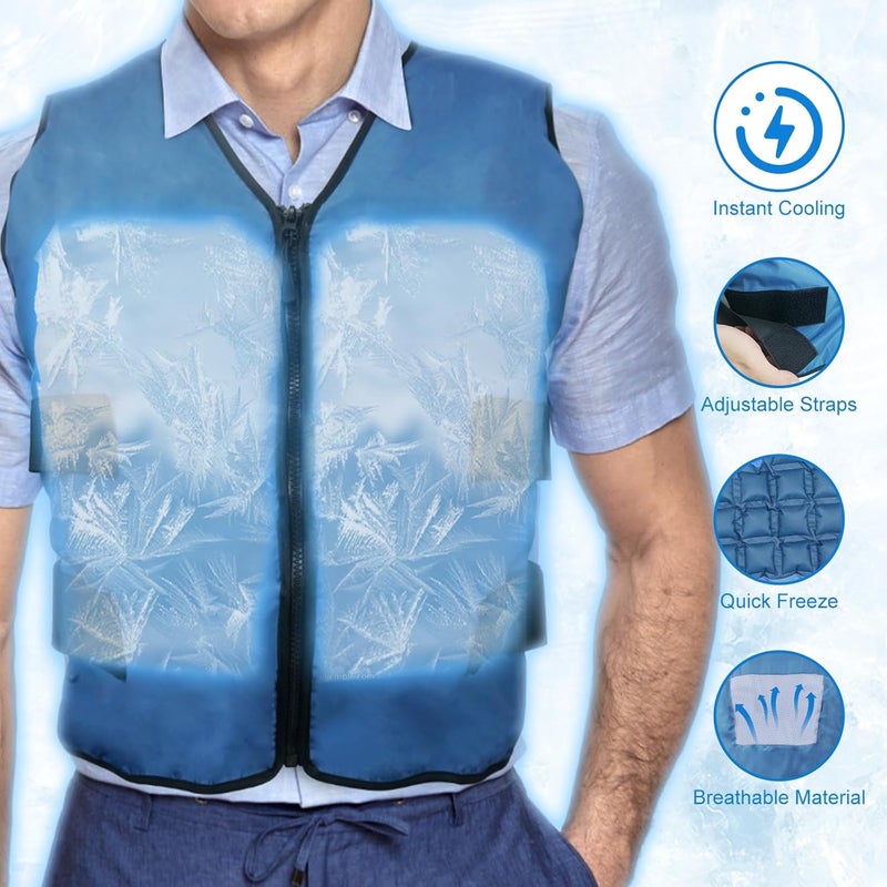 Blobuste Cooling Vest with Ice Packs, Adjustable Reusable Ice Cell Jacket for Men Women, for Outdoor Sports, Work, Hiking - Image 4
